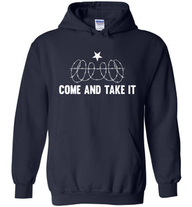 Come And Take It Razor Wire Hoodie Texas Border Shirt navy