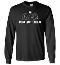 Load image into Gallery viewer, Come And Take It Razor Wire LS Texas Border Shirt black