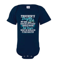 Load image into Gallery viewer, Trucker Daughter tshirt, Just Image What He Would Do For Me Onesie  navy