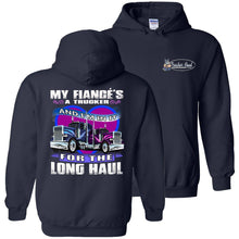 Load image into Gallery viewer, My Fiance's A Trucker Long haul Trucker's Fiance Hoodie navy