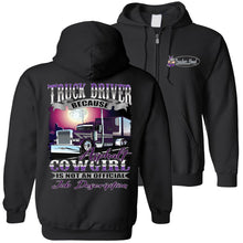 Load image into Gallery viewer, Asphalt Cowgirl Lady Truck Driver Hoodie zip