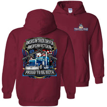 Load image into Gallery viewer, American Truck Driver American Veteran Trucker Hoodie cardinal