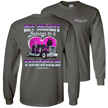 Load image into Gallery viewer, My Heart Belongs To A Trucker Wife Long Sleeve Shirt charcoal