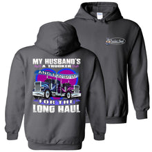 Load image into Gallery viewer, My Husband's A Trucker Wife Hoodie charcoal