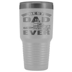 Best Dad Ever Trucker Cups 30 Ounce Vacuum Tumbler white