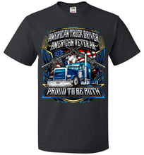 Load image into Gallery viewer, American Truck Driver American Veteran Trucker T-Shirt 6XL