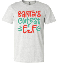 Load image into Gallery viewer, Santa's Cutest Elf Christmas Shirts adult ash