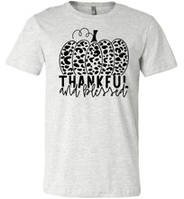 Load image into Gallery viewer, Thankful And Blessed Thanksgiving Fall Shirt ash