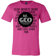 Load image into Gallery viewer, But God Christian Quotes Shirts berry