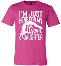 Load image into Gallery viewer, I'm Just Here For My Flippin' Daughter Gymnastics Shirts For Parents berry
