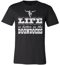 Load image into Gallery viewer, Life Is Better In The Boondocks Country T-shirt black