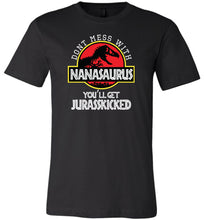 Load image into Gallery viewer, Don't Mess With Nanasaurus T-shirt black