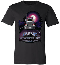 Load image into Gallery viewer, Trucker Shirts, Living Between The Lines Trucker T Shirts canvas black