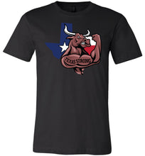 Load image into Gallery viewer, Texas Strong T Shirt With Longhorn Texas Strong T Shirt black