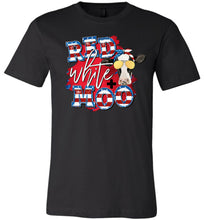 Load image into Gallery viewer, Red White & Moo USA Cow 4th of July Shirts black