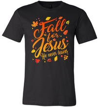 Load image into Gallery viewer, Fall For Jesus Christian Fall Shirts black