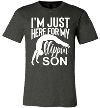 Load image into Gallery viewer, I'm Just Here For My Flippin' Son Gymnastics Shirts For Parents dark gray heather