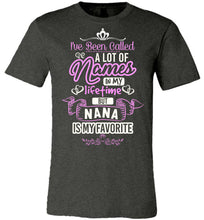 Load image into Gallery viewer, I've Been Called A Lot Names But Nana Is My Favorite Nana T Shirt dark heather