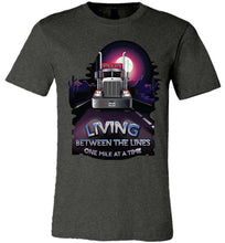 Load image into Gallery viewer, Trucker Shirts, Living Between The Lines Trucker T Shirts canvas dk gray