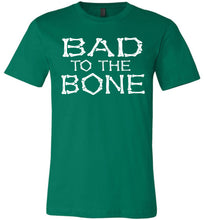 Load image into Gallery viewer, Bad To The Bone Halloween T-Shirt green