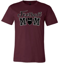 Load image into Gallery viewer, Football Mom With Heart Football Mom Shirts | Football Mom Gifts maroon