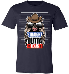 Straight Outta Texas Shirt With Armadillo Texas pride shirts navy