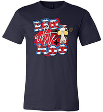 Load image into Gallery viewer, Red White & Moo USA Cow 4th of July Shirts navy