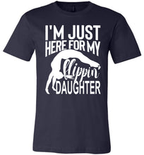 Load image into Gallery viewer, I'm Just Here For My Flippin' Daughter Gymnastics Shirts For Parents navy