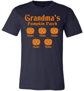 Grandma's Pumpkin Patch Grandma Pumpkin Shirt navy