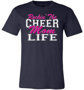Rockin' The Cheer Mom Life Cheer Mom Shirts navy