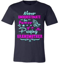 Load image into Gallery viewer, Never Underestimate The Power Of A Praying Grandmother T-Shirt navy