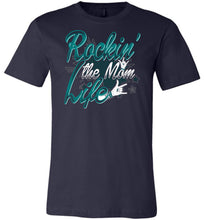 Load image into Gallery viewer, Rockin' The Mom Life Mom t-shirts navy