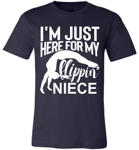 I'm Just Here For My Flippin Niece Gymnastics Aunt Uncle Shirts navy