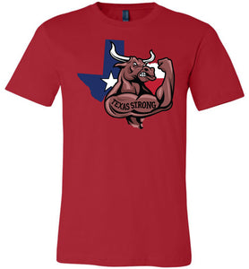 Texas Strong T Shirt With Longhorn Texas Strong T Shirt red