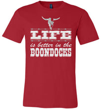 Load image into Gallery viewer, Life Is Better In The Boondocks Country T-shirt red