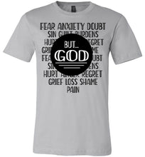 Load image into Gallery viewer, But God Christian Quotes Shirts silver