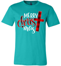Load image into Gallery viewer, Merry Christ Mas Merry Christmas Christian Christmas Shirt teal