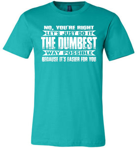 No You're Right Let's Do It The Dumbest Way Possible Graphic T-Shirt teal