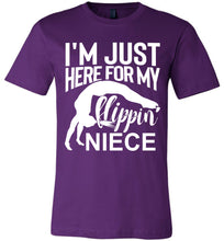 Load image into Gallery viewer, I'm Just Here For My Flippin Niece Gymnastics Aunt Uncle Shirts purple