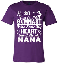 Load image into Gallery viewer, Gymnast Stole My Heart Calls Me Nana Gymnastics Nana Shirts purple