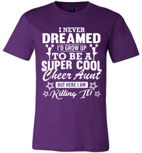 Load image into Gallery viewer, Super Cool Cheer Aunt Shirts team purple