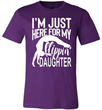 Load image into Gallery viewer, I'm Just Here For My Flippin' Daughter Gymnastics Shirts For Parents purple