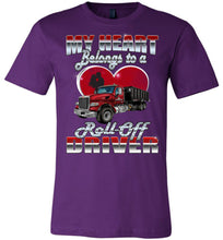 Load image into Gallery viewer, My Heart Belongs To A Roll-Off Driver Wife T-shirt purple