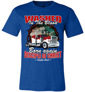 Washed In The Blood Christian Trucker Shirts canvas royal