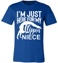 Load image into Gallery viewer, I'm Just Here For My Flippin Niece Gymnastics Aunt Uncle Shirts royal
