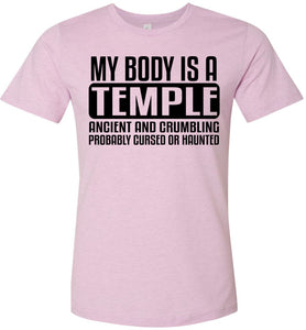 My Body Is A Temple Ancient And Crumbling Funny Quote Shirt pink