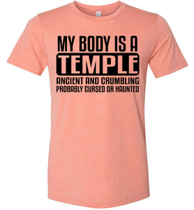 My Body Is A Temple Ancient And Crumbling Funny Quote Shirt sunset