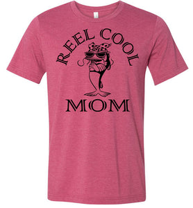 Reel Cool Mom Fishing Mom Tee Shirts red