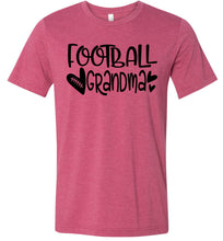 Load image into Gallery viewer, Football Grandma Shirts heather raspberry