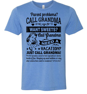 Just Call Grandma T Shirts | Funny Grandma Shirts | Funny Grandma Gifts blue